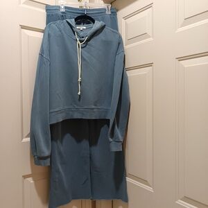 Z Supply Dusty Blue Cropped Hoodie